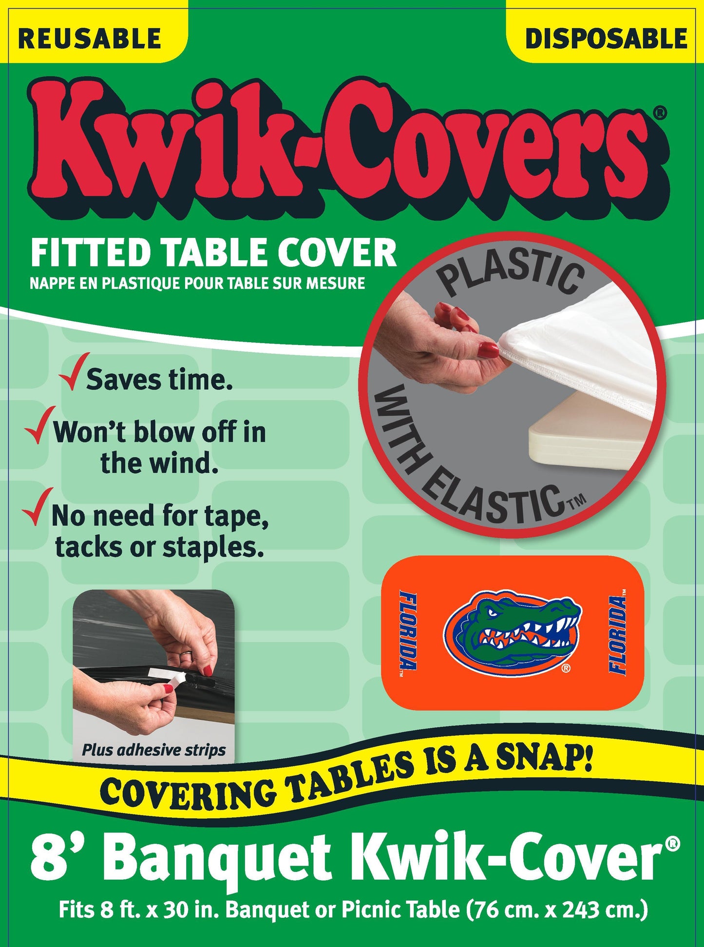 Collegiate Kwik-Covers Rectangle Plastic Table Cover (University of Florida)