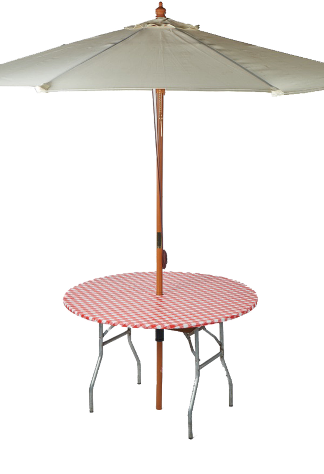 48" Round Umbrella Fitted Plastic Table Covers