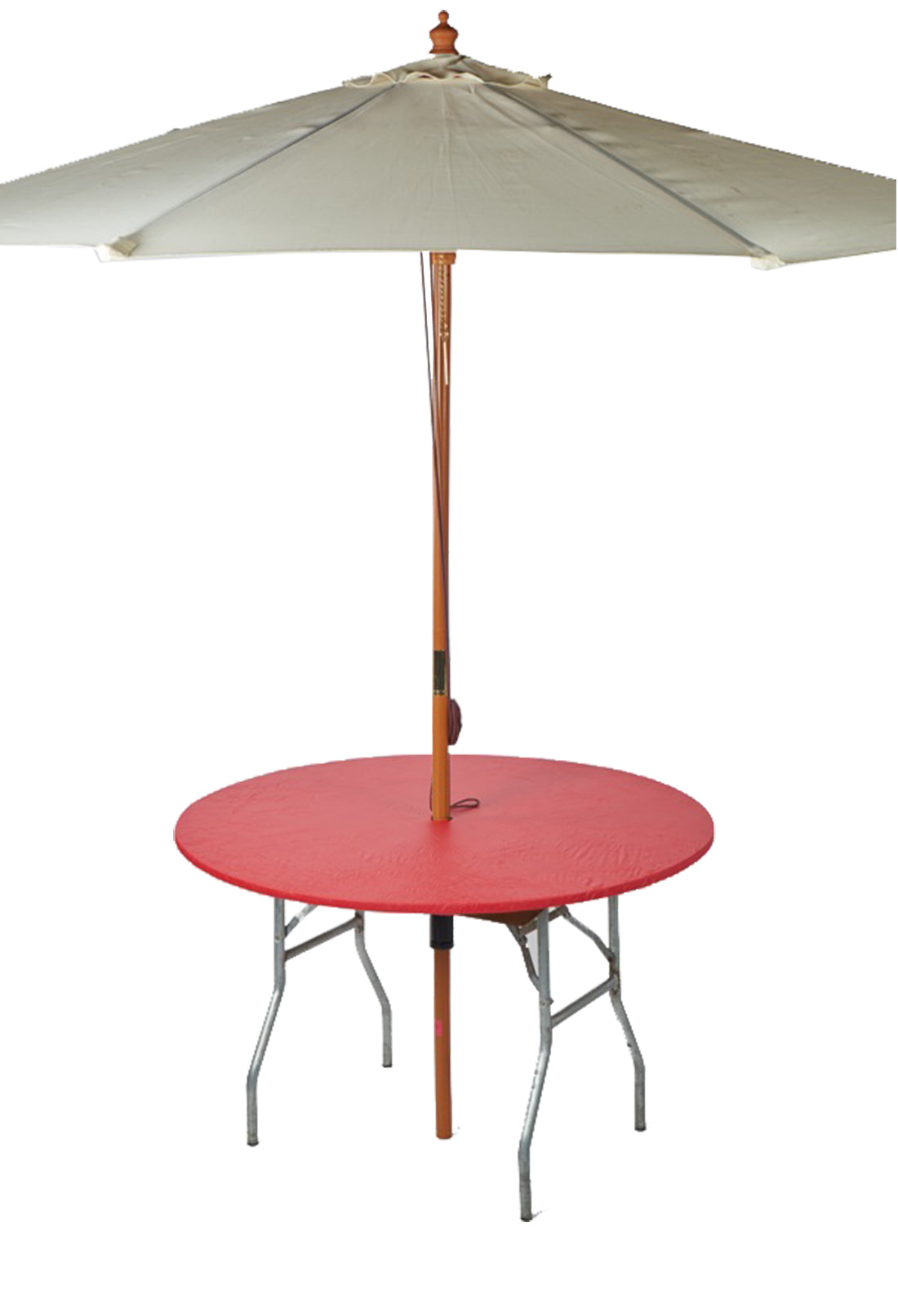 48" Round Umbrella Fitted Plastic Table Covers
